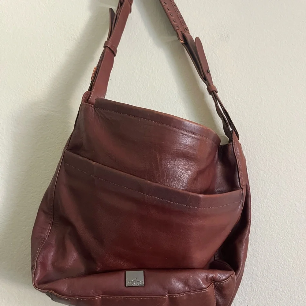 KOOBA large brown‎ leather hobo shoulder bag